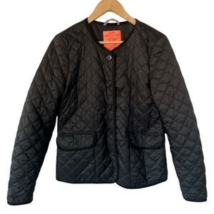 J Crew Black Quilted Signature Puffer Light Weight Super warm Jacket Size 4